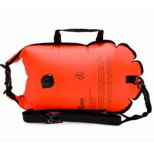 R20 Recycled Hi vis Orange Drybag Float (20L) showing rear.